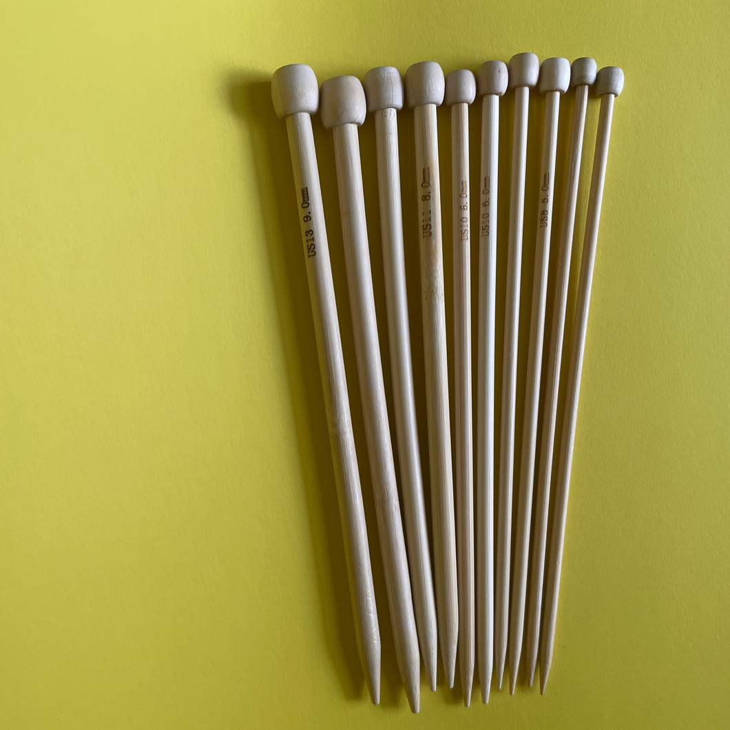 9 Inch (23 cm) - Bamboo Knitting Needles - Natural